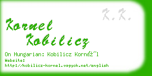 kornel kobilicz business card